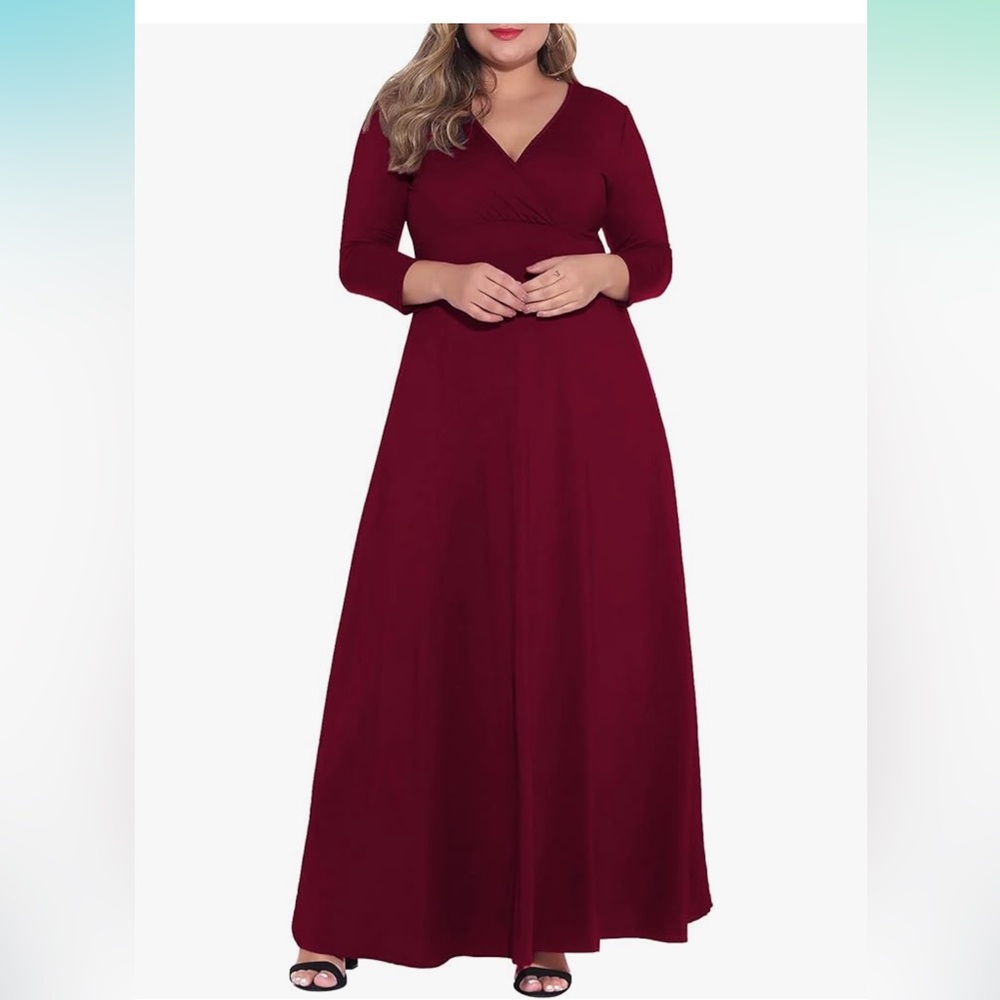 New without tags NMODER *black* floor-length dress 3/4 sleeves XL
